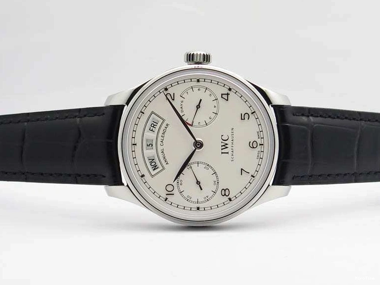 MIROTIME 0421 SportInspired Portuguese Real PR Real Annual Calendar IW503501 YLF 1:1 Best Edition White Dial On Leather Strap A 7241